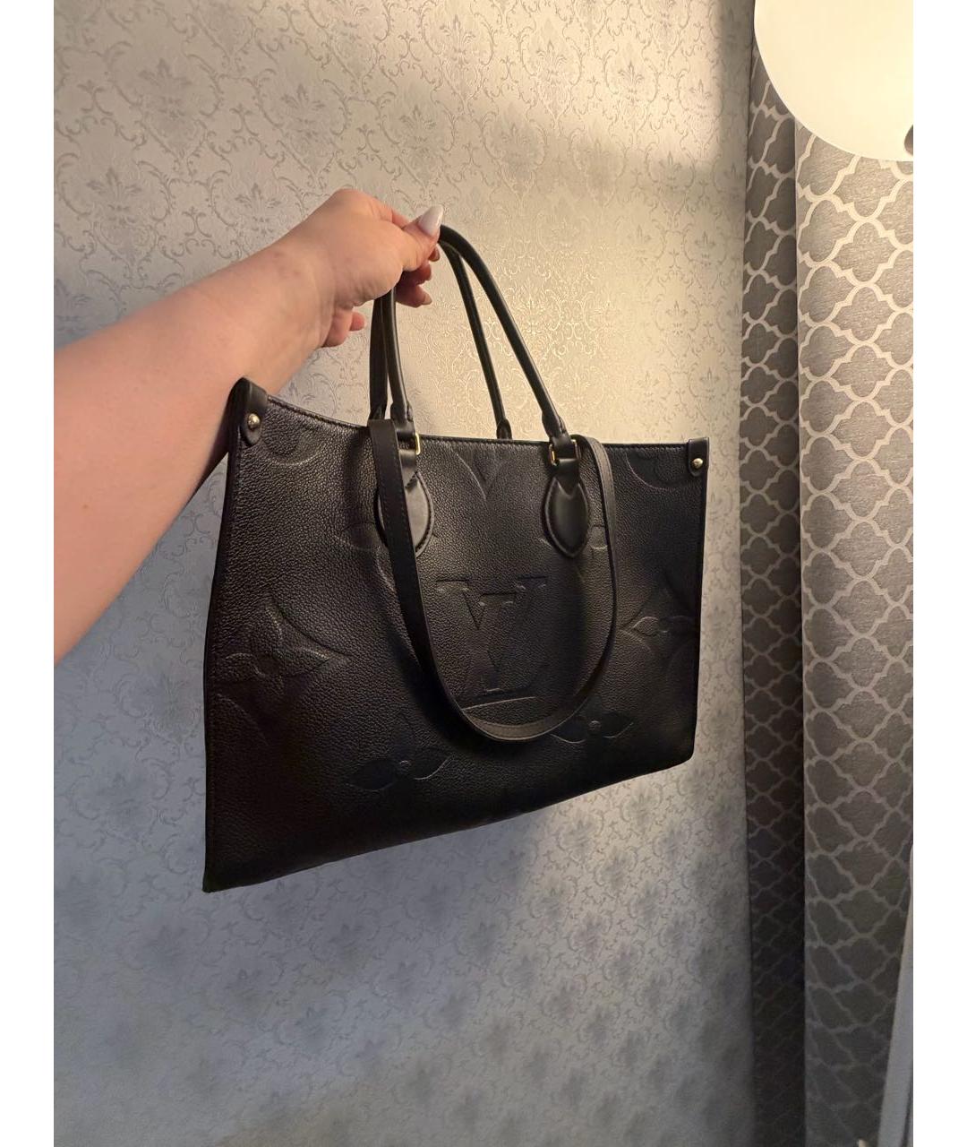 LOUIS VUITTON Черная кожаная сумка с короткими ручками, фото 6