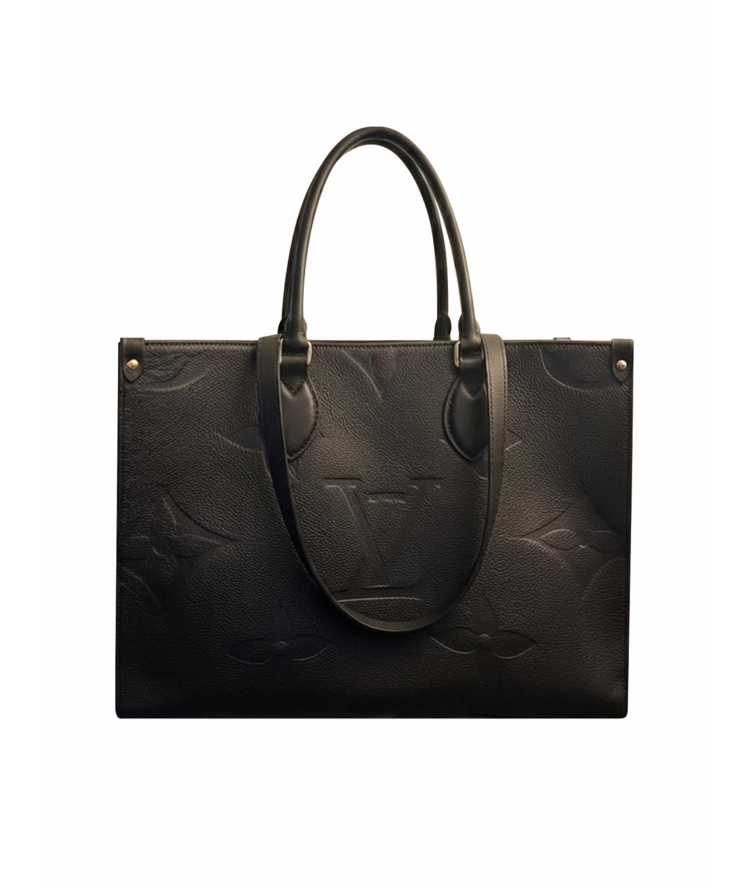 LOUIS VUITTON Черная кожаная сумка с короткими ручками, фото 1