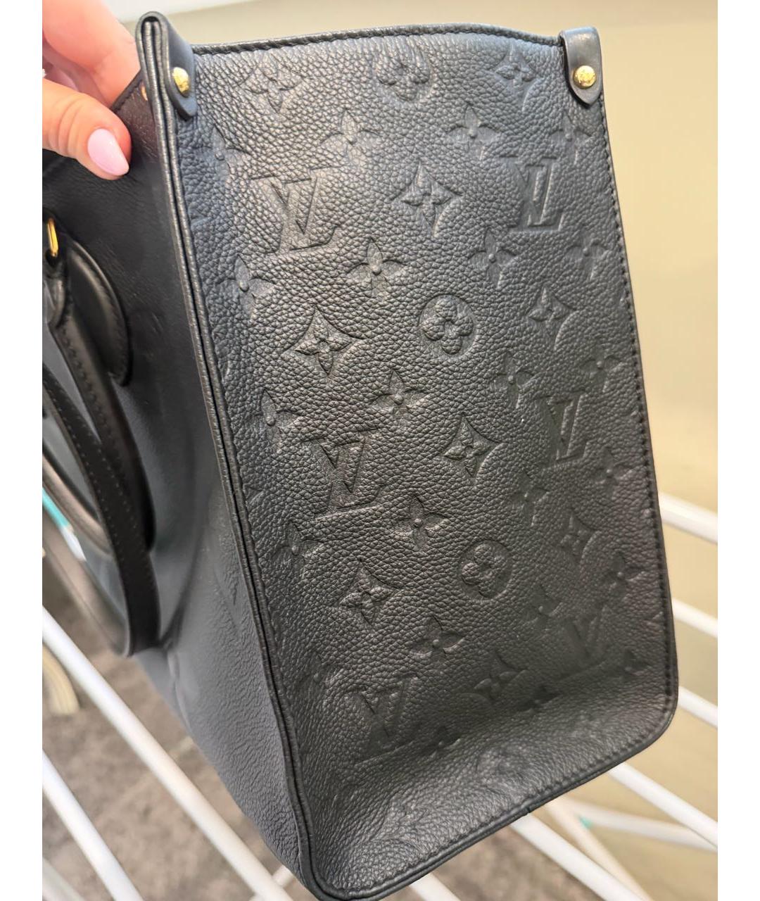 LOUIS VUITTON Черная кожаная сумка с короткими ручками, фото 2