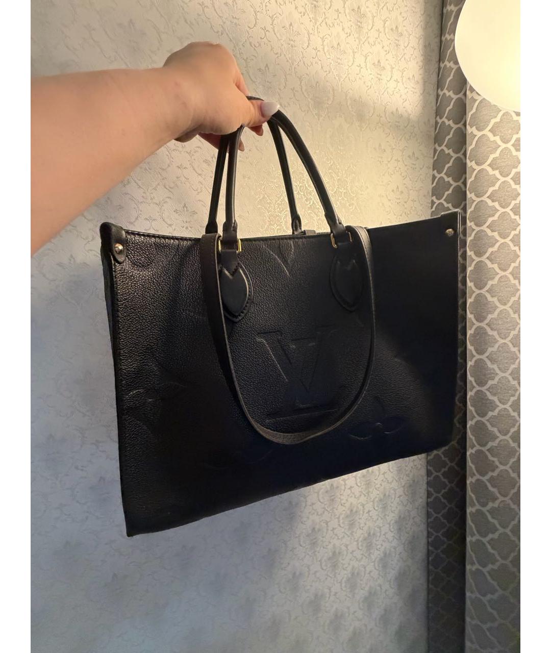 LOUIS VUITTON Черная кожаная сумка с короткими ручками, фото 5