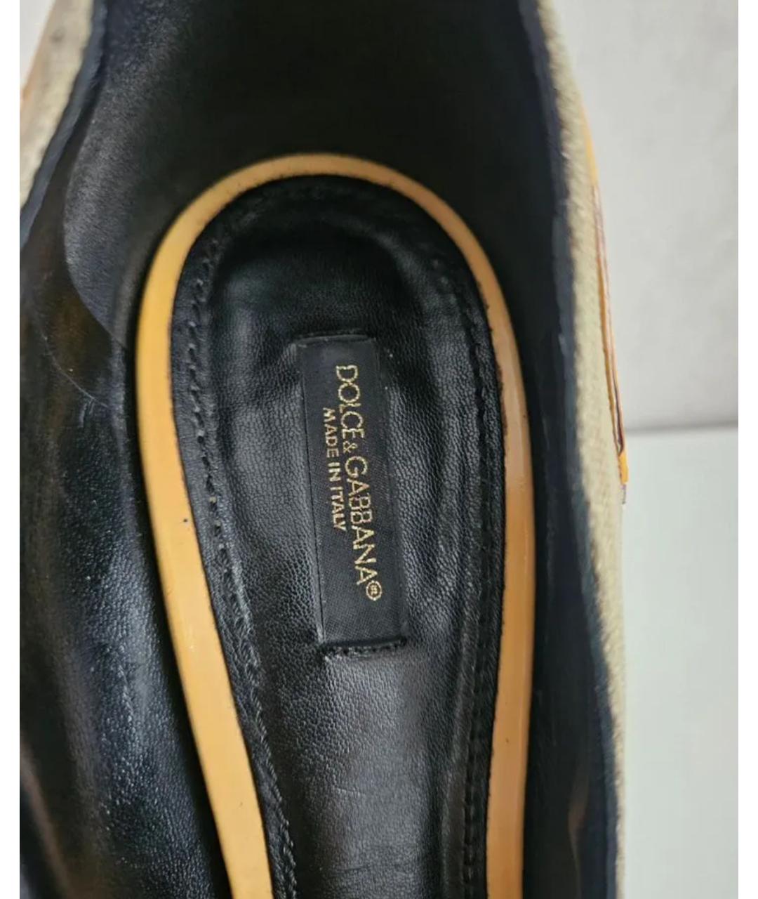DOLCE&GABBANA Бежевые туфли из лакированной кожи, фото 6