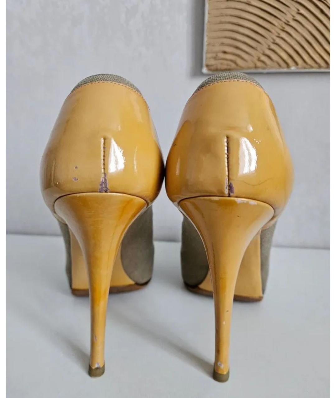 DOLCE&GABBANA Бежевые туфли из лакированной кожи, фото 4