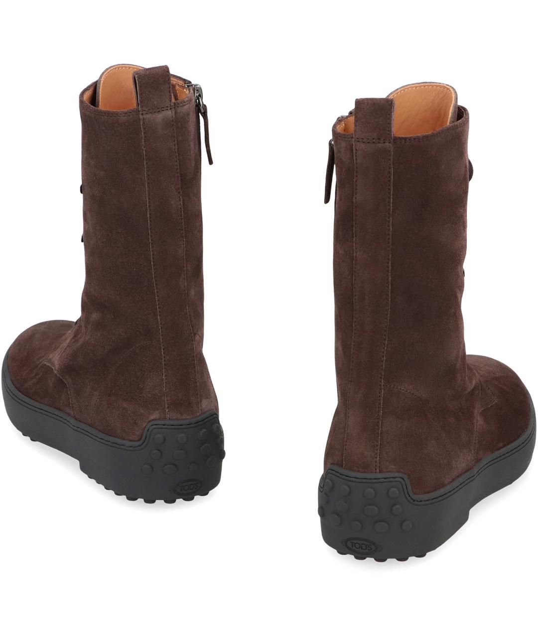 TOD'S Коричневые замшевые ботинки, фото 4
