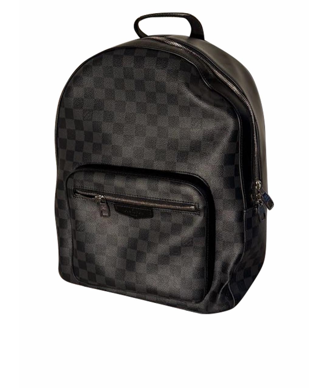 LOUIS VUITTON Антрацитовый кожаный рюкзак, фото 1