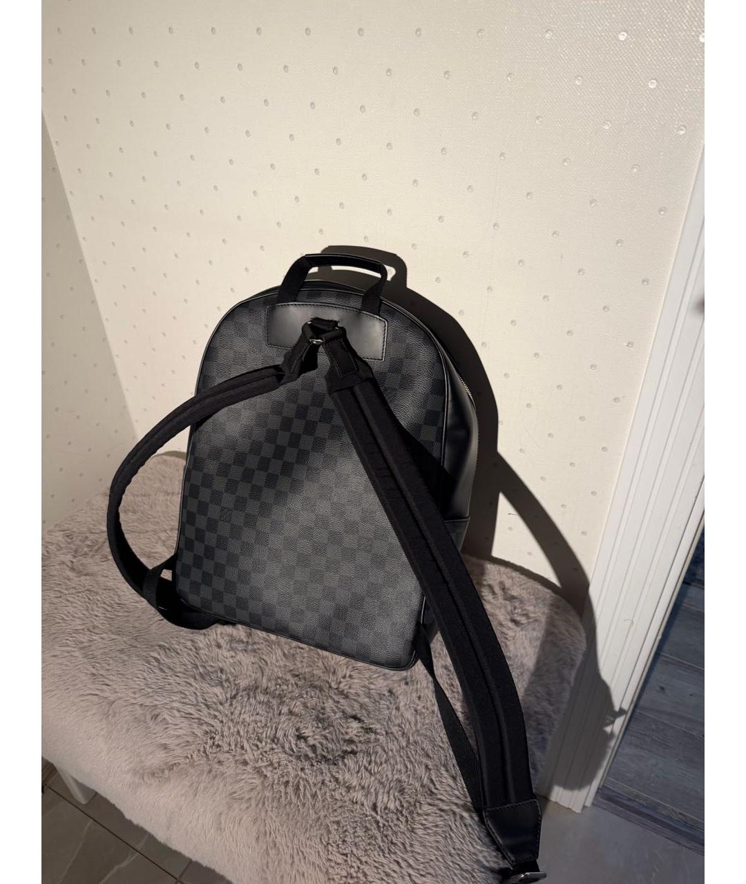 LOUIS VUITTON Антрацитовый кожаный рюкзак, фото 2