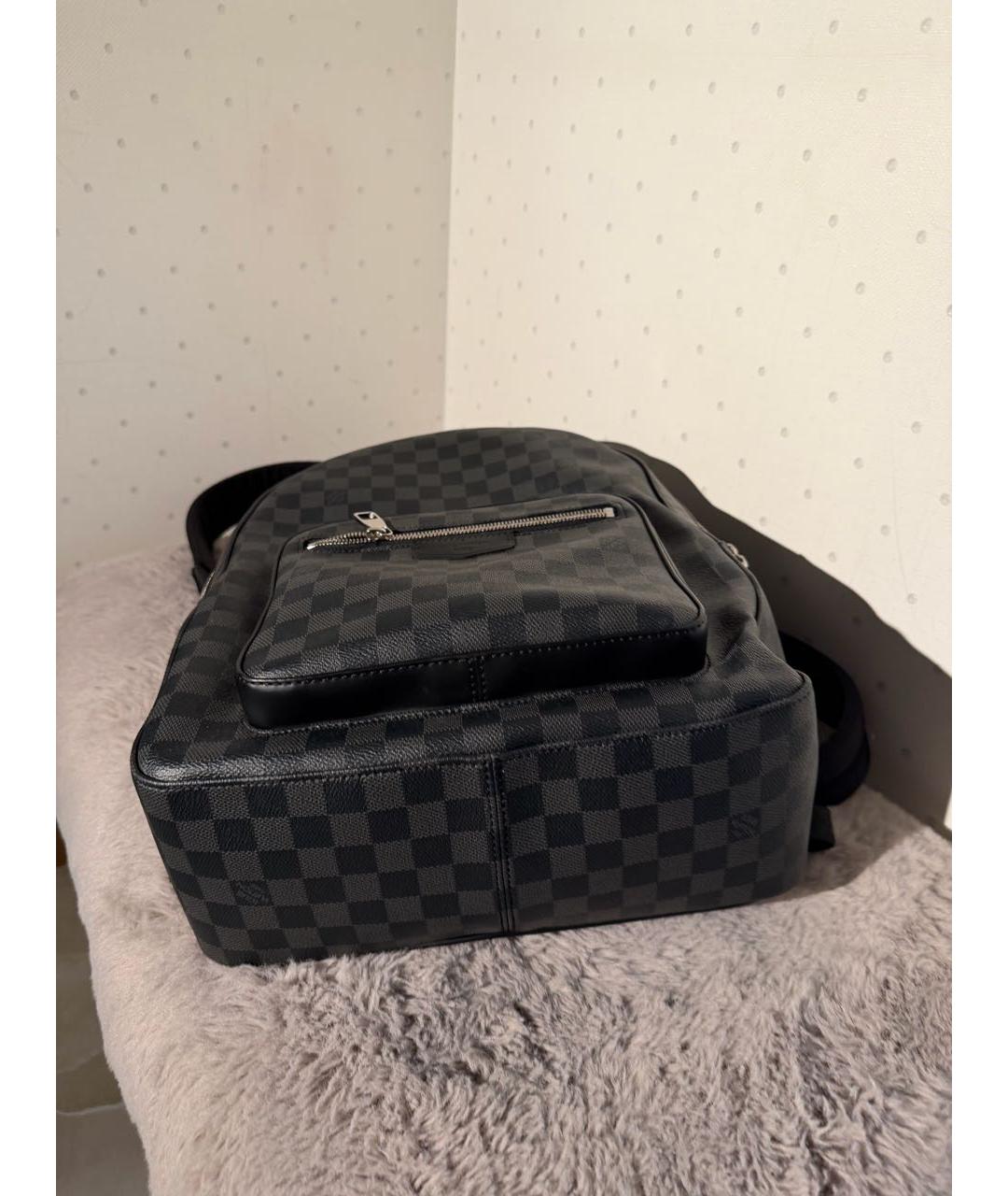 LOUIS VUITTON Антрацитовый кожаный рюкзак, фото 3