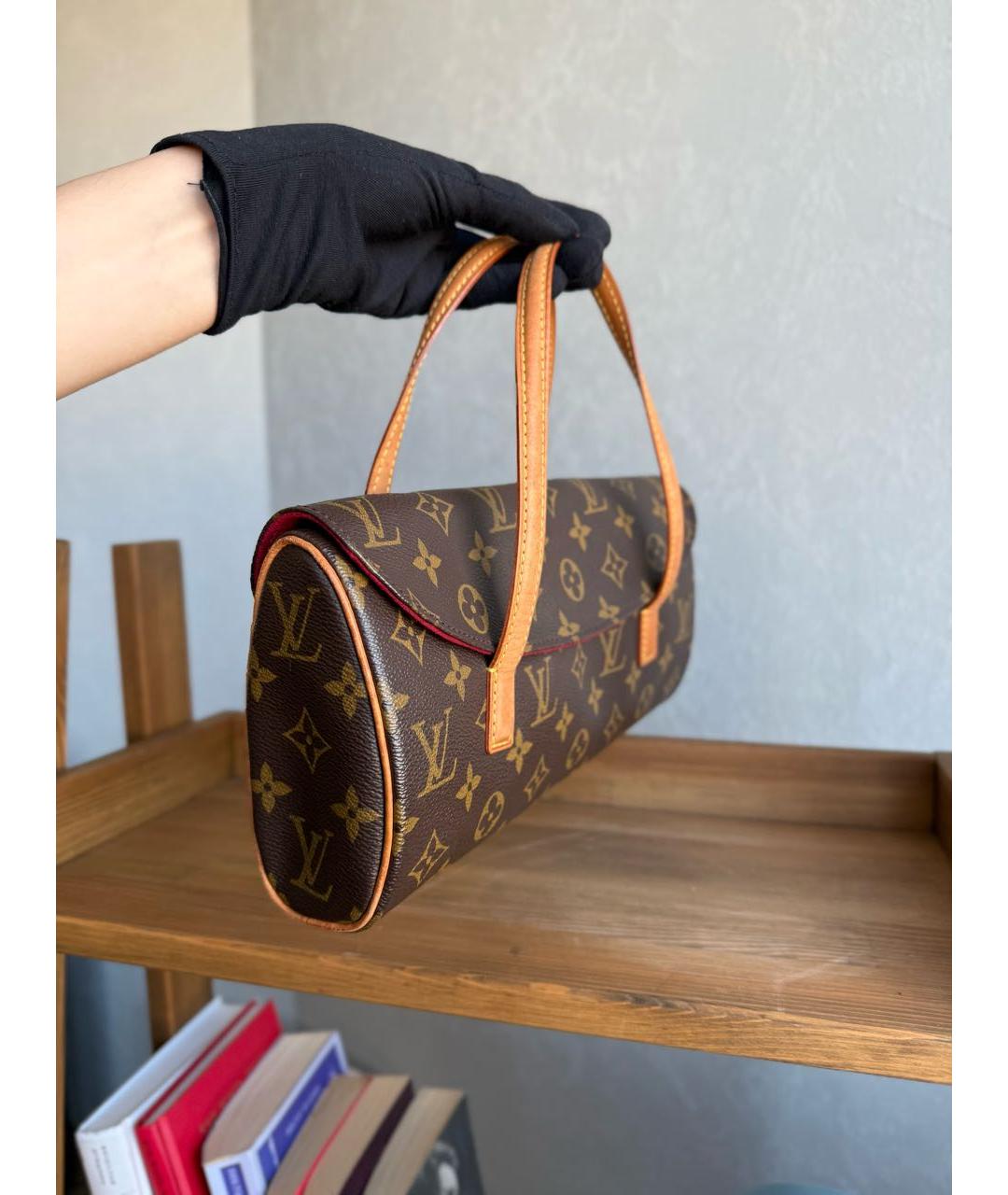 LOUIS VUITTON Коричневая сумка с короткими ручками из канвы, фото 3