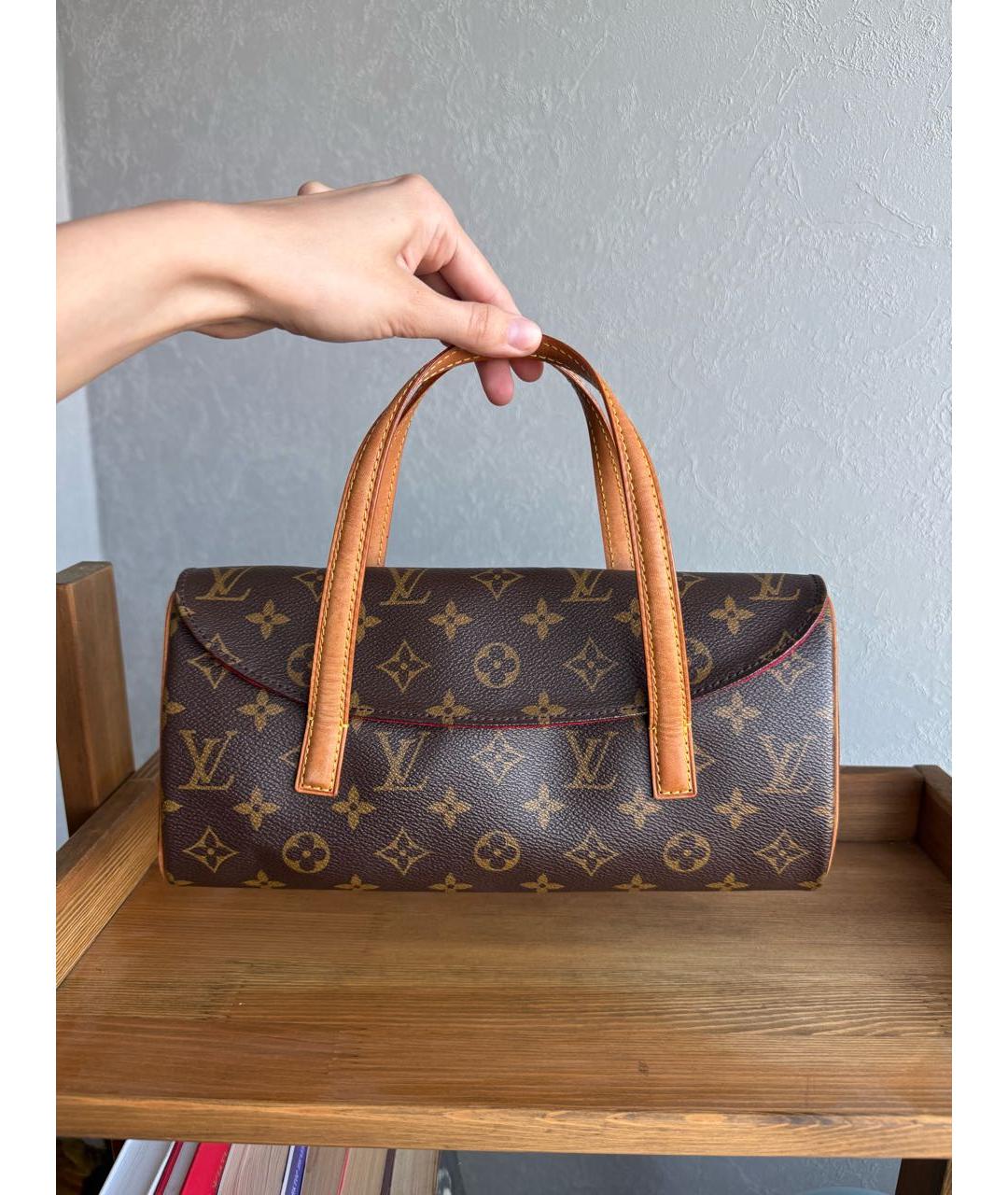 LOUIS VUITTON Коричневая сумка с короткими ручками из канвы, фото 8