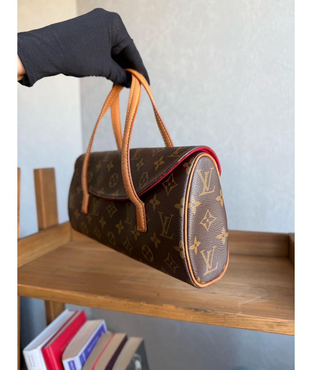 LOUIS VUITTON Коричневая сумка с короткими ручками из канвы, фото 2