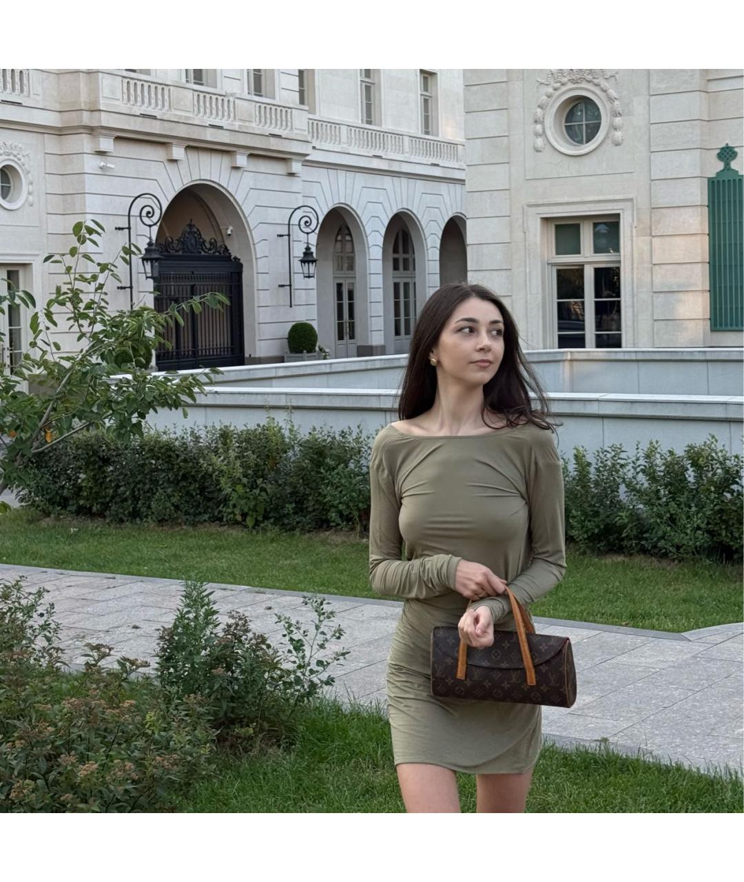 LOUIS VUITTON Коричневая сумка с короткими ручками из канвы, фото 7