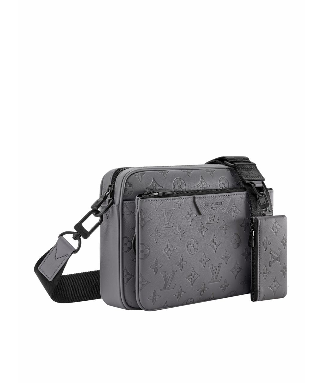 LOUIS VUITTON Серая кожаная сумка на плечо, фото 1