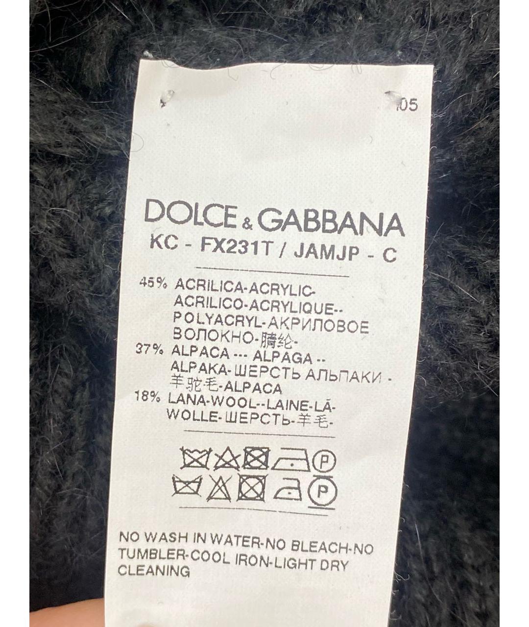 DOLCE&GABBANA Черный шерстяной кардиган, фото 7