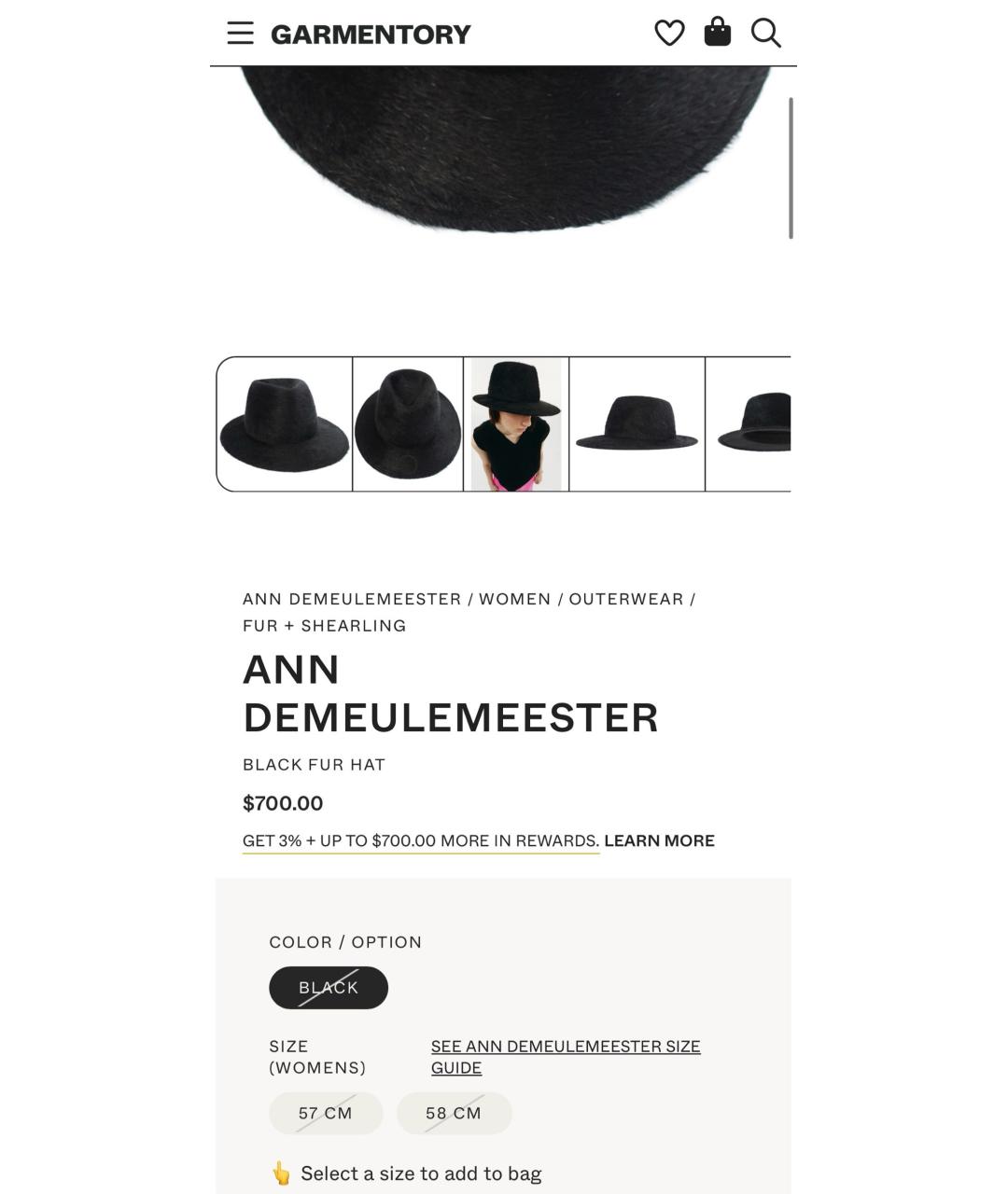 ANN DEMEULEMEESTER Черная шерстяная шляпа, фото 7