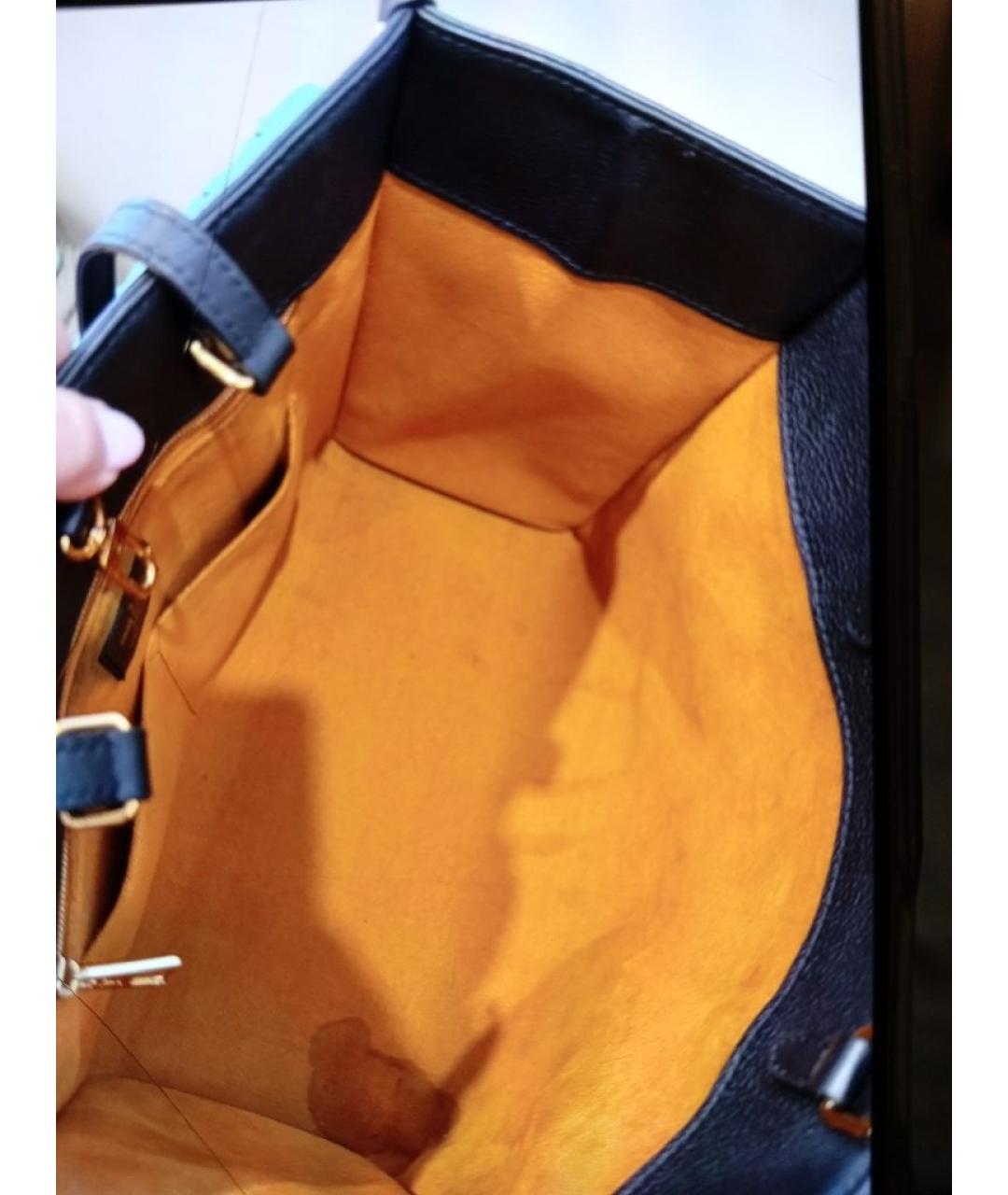 LOUIS VUITTON Черная кожаная сумка с короткими ручками, фото 5