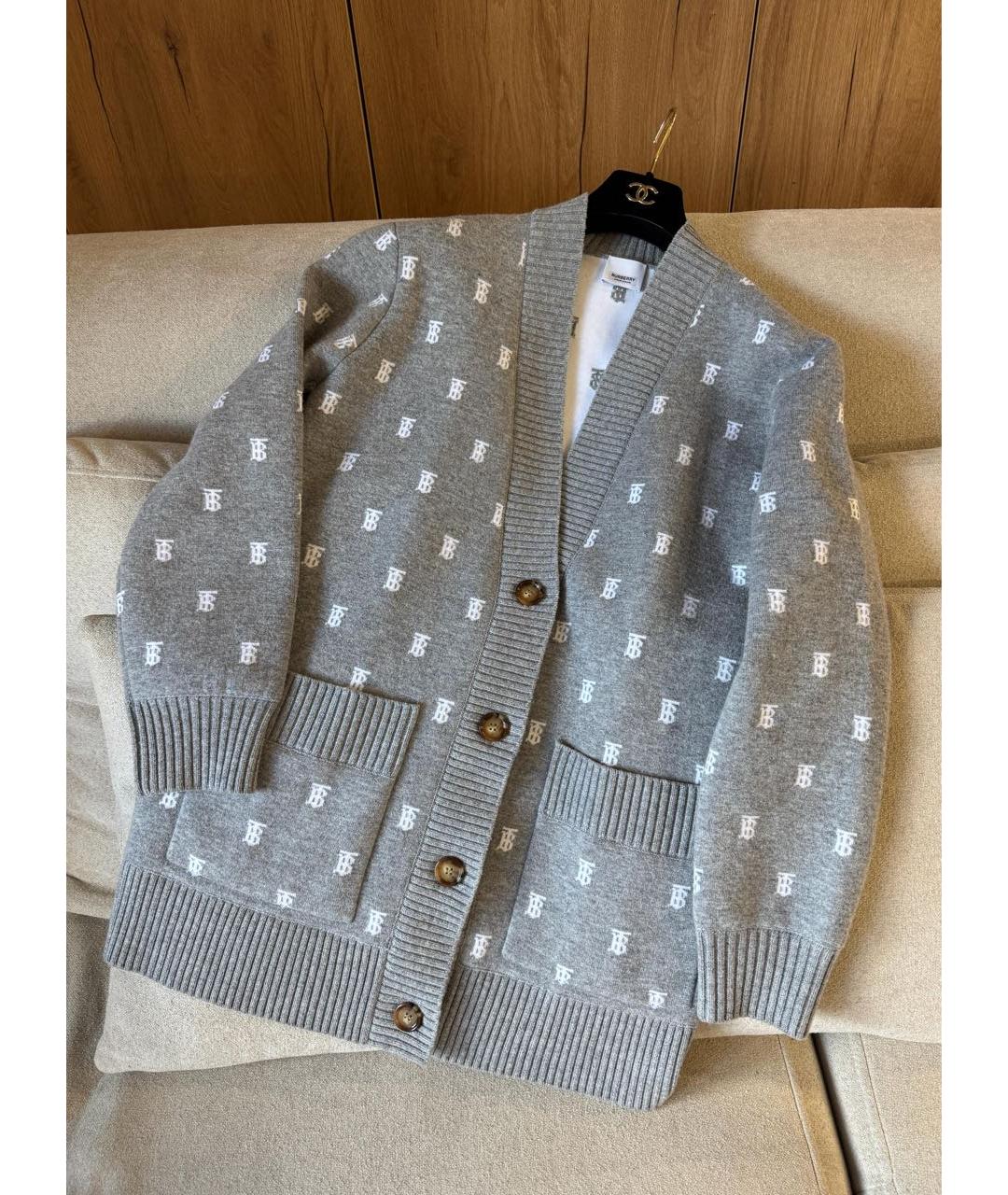 BURBERRY Серый кардиган, фото 2