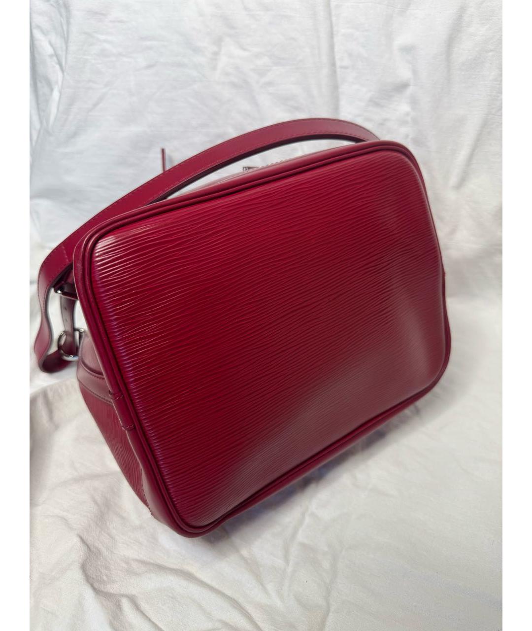 LOUIS VUITTON Красная кожаная сумка тоут, фото 5