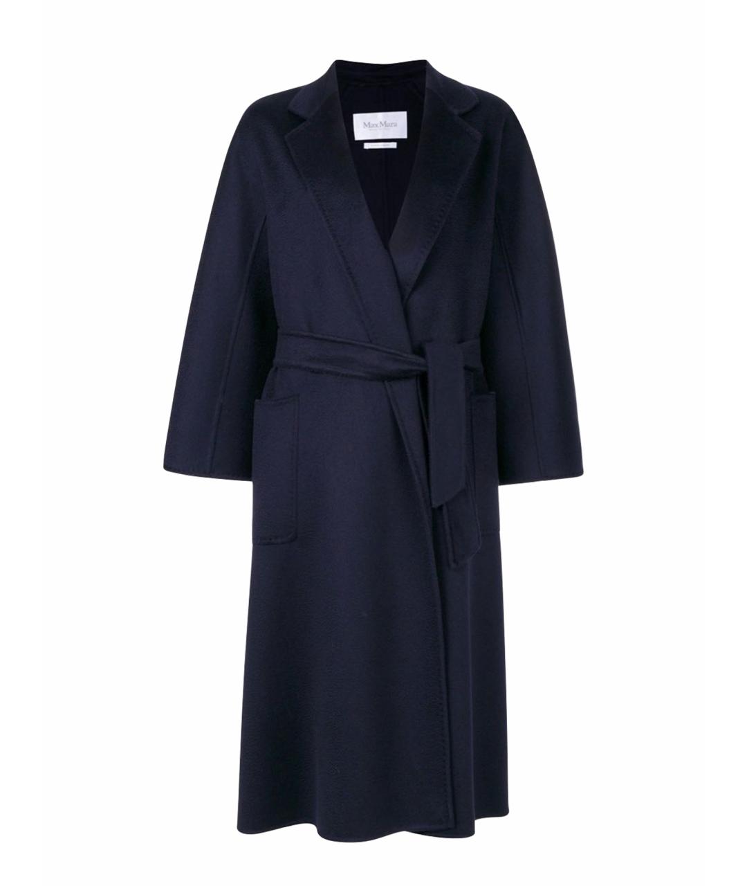 MAX MARA Темно-синее кашемировое пальто, фото 4