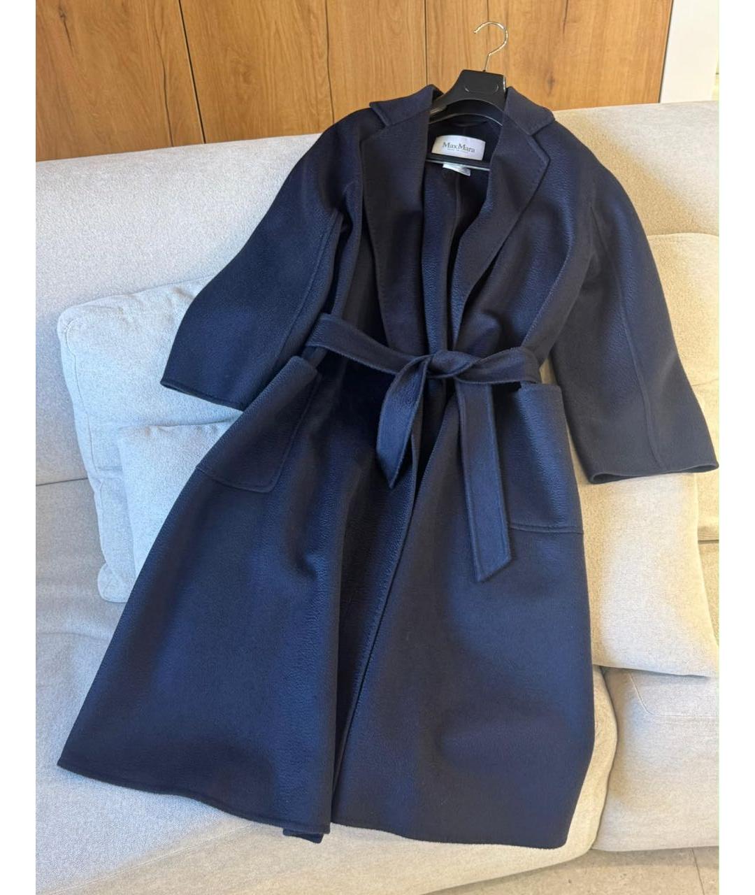 MAX MARA Темно-синее кашемировое пальто, фото 2
