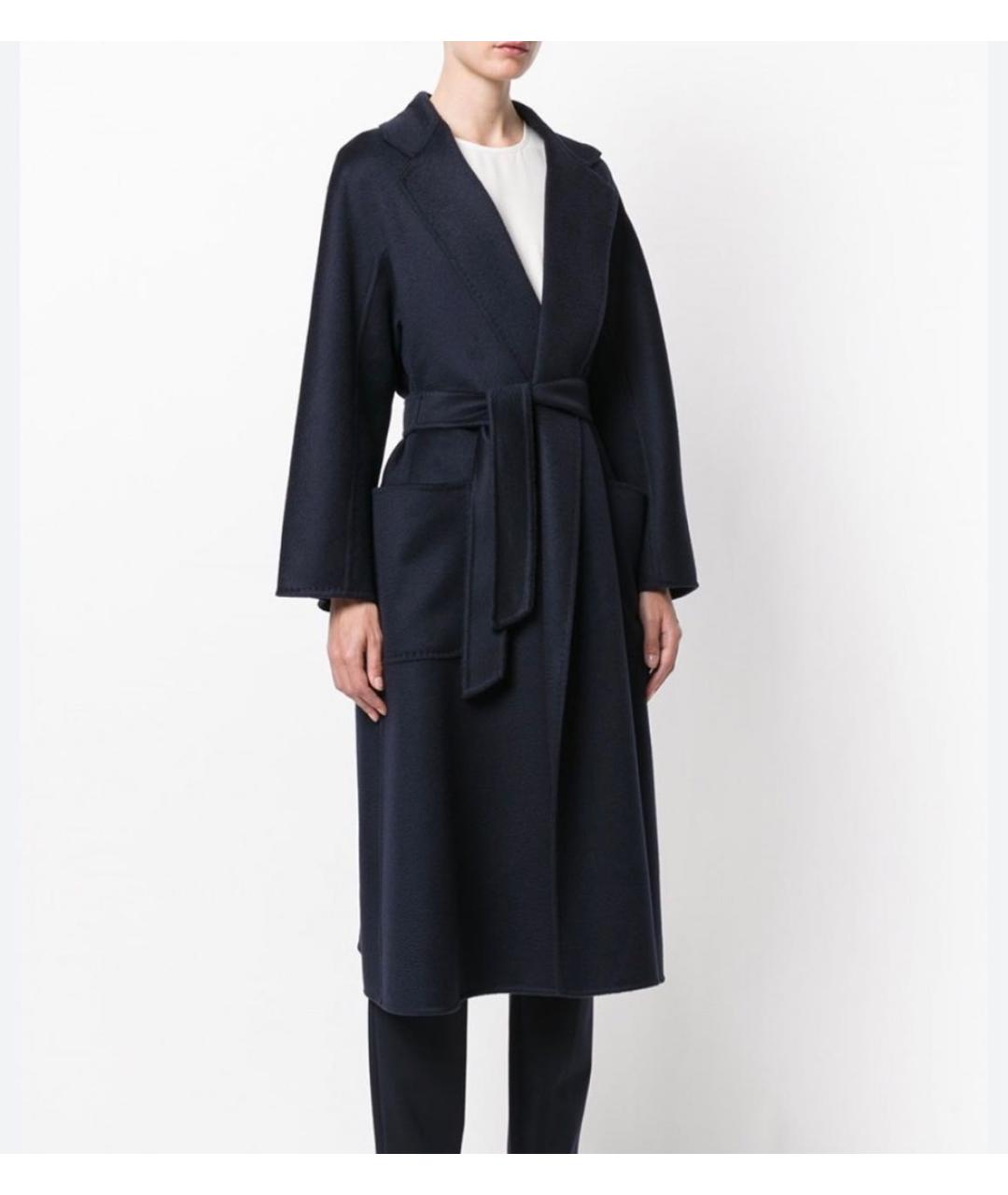 MAX MARA Темно-синее кашемировое пальто, фото 3