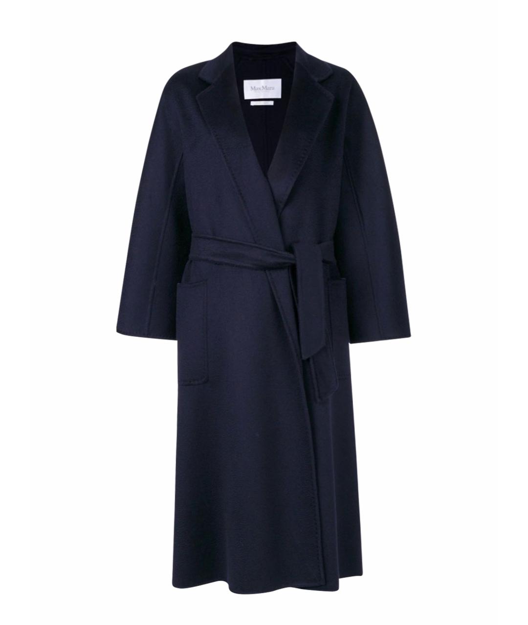 MAX MARA Темно-синее кашемировое пальто, фото 1
