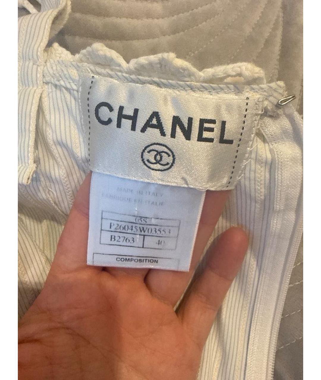 CHANEL Бежевое хлопковое повседневное платье, фото 3