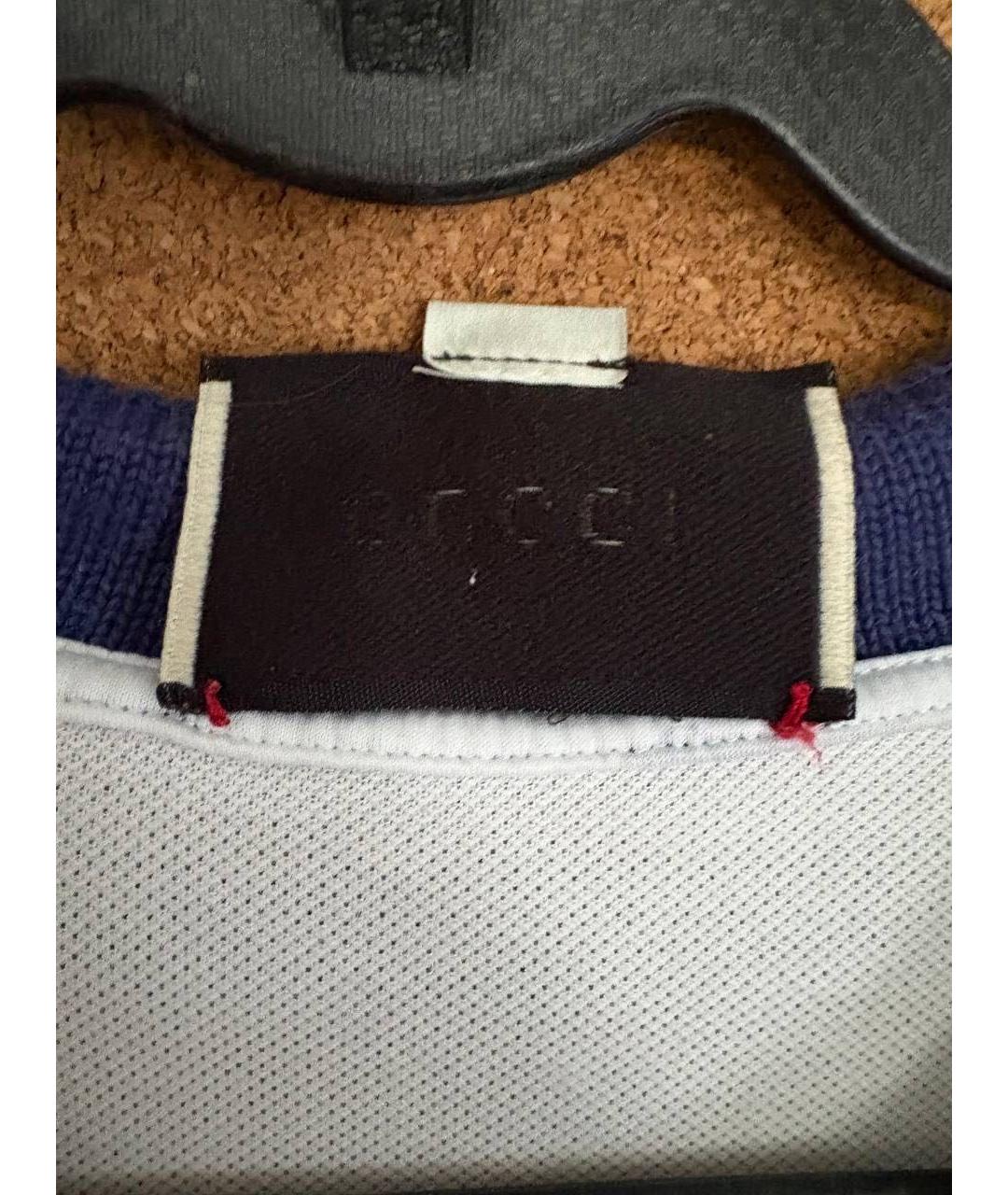 GUCCI Белое хлопковое поло с коротким рукавом, фото 4