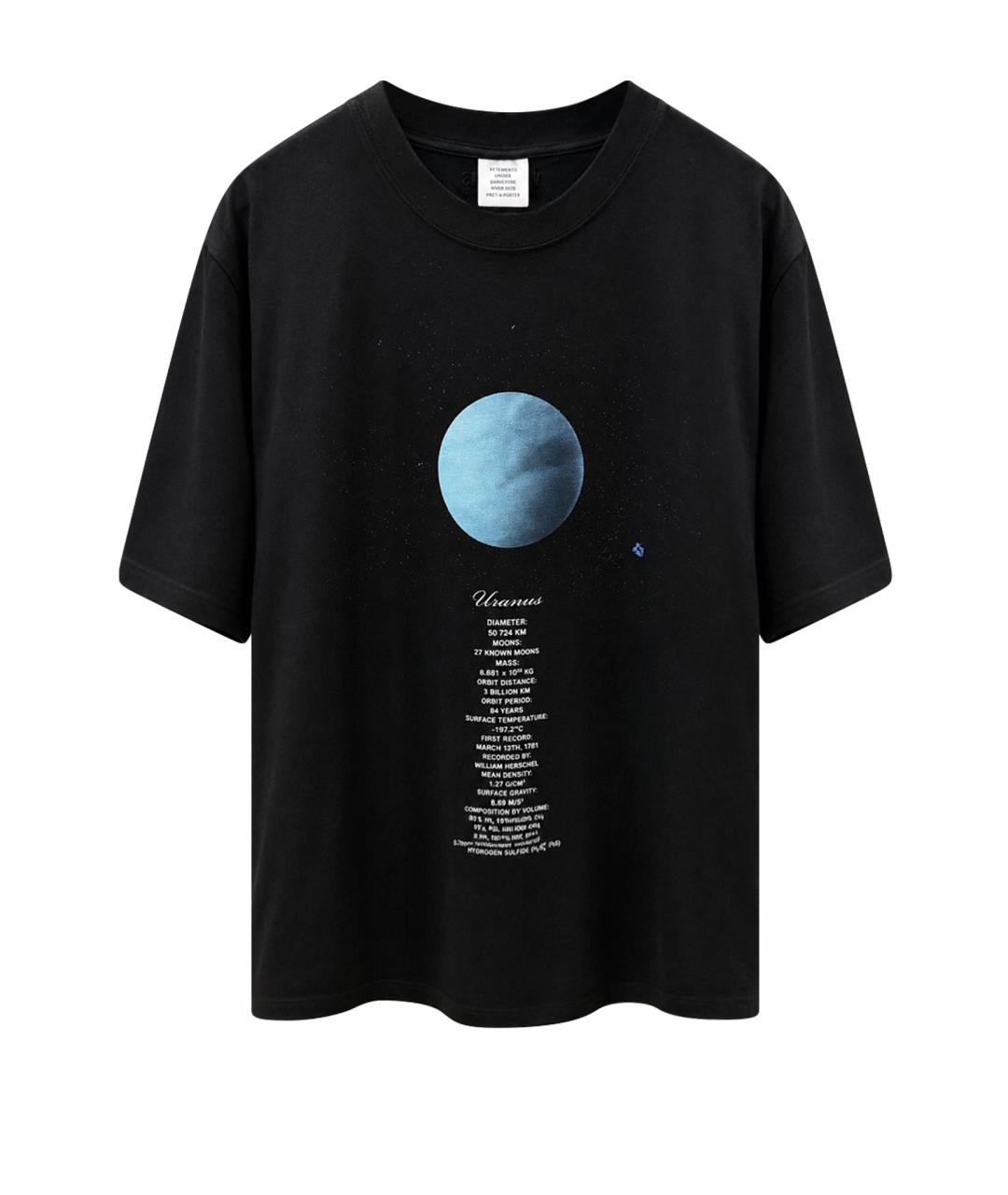VETEMENTS Черная хлопковая футболка, фото 1
