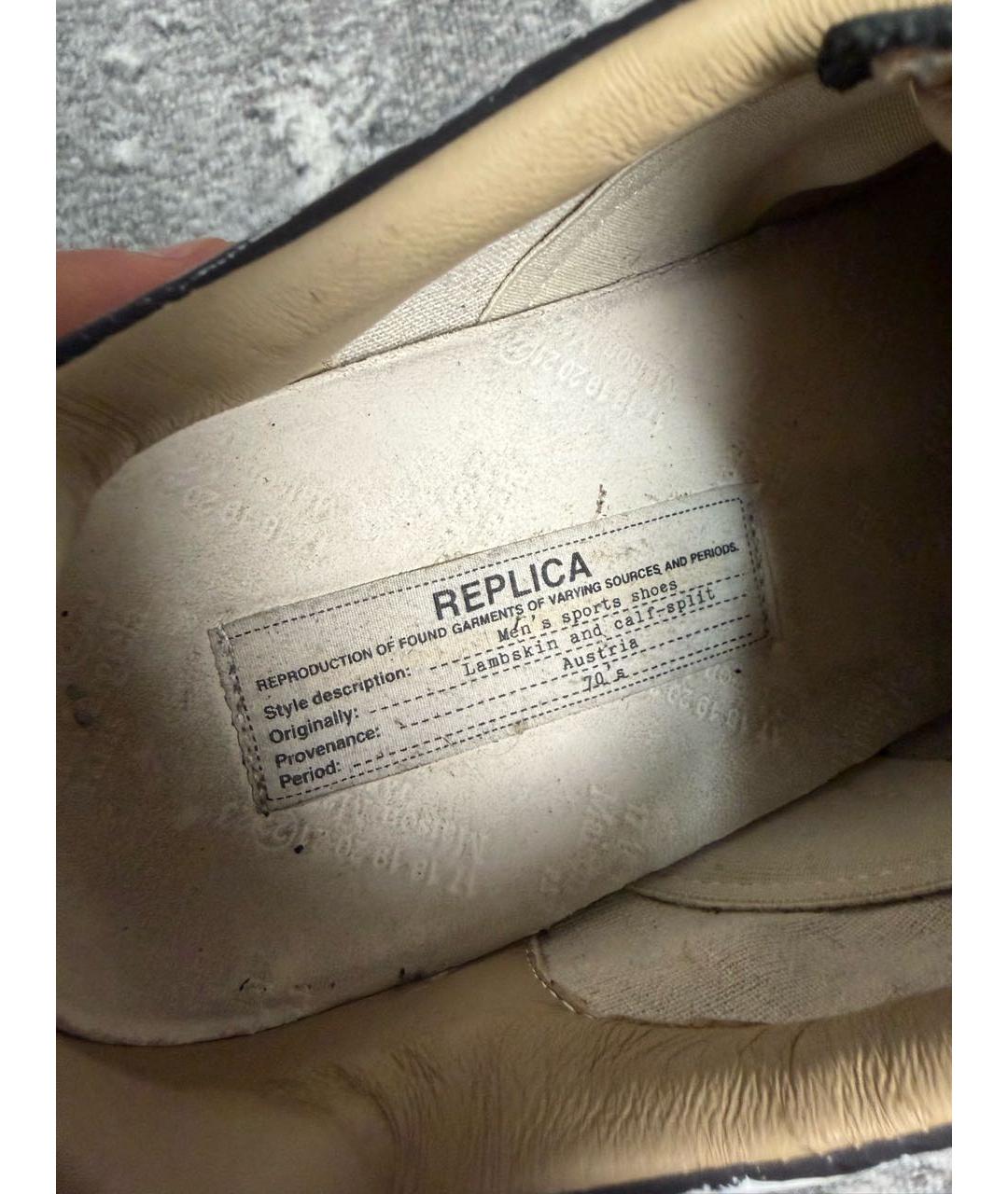 MAISON MARGIELA Белые низкие кроссовки / кеды из лакированной кожи, фото 5