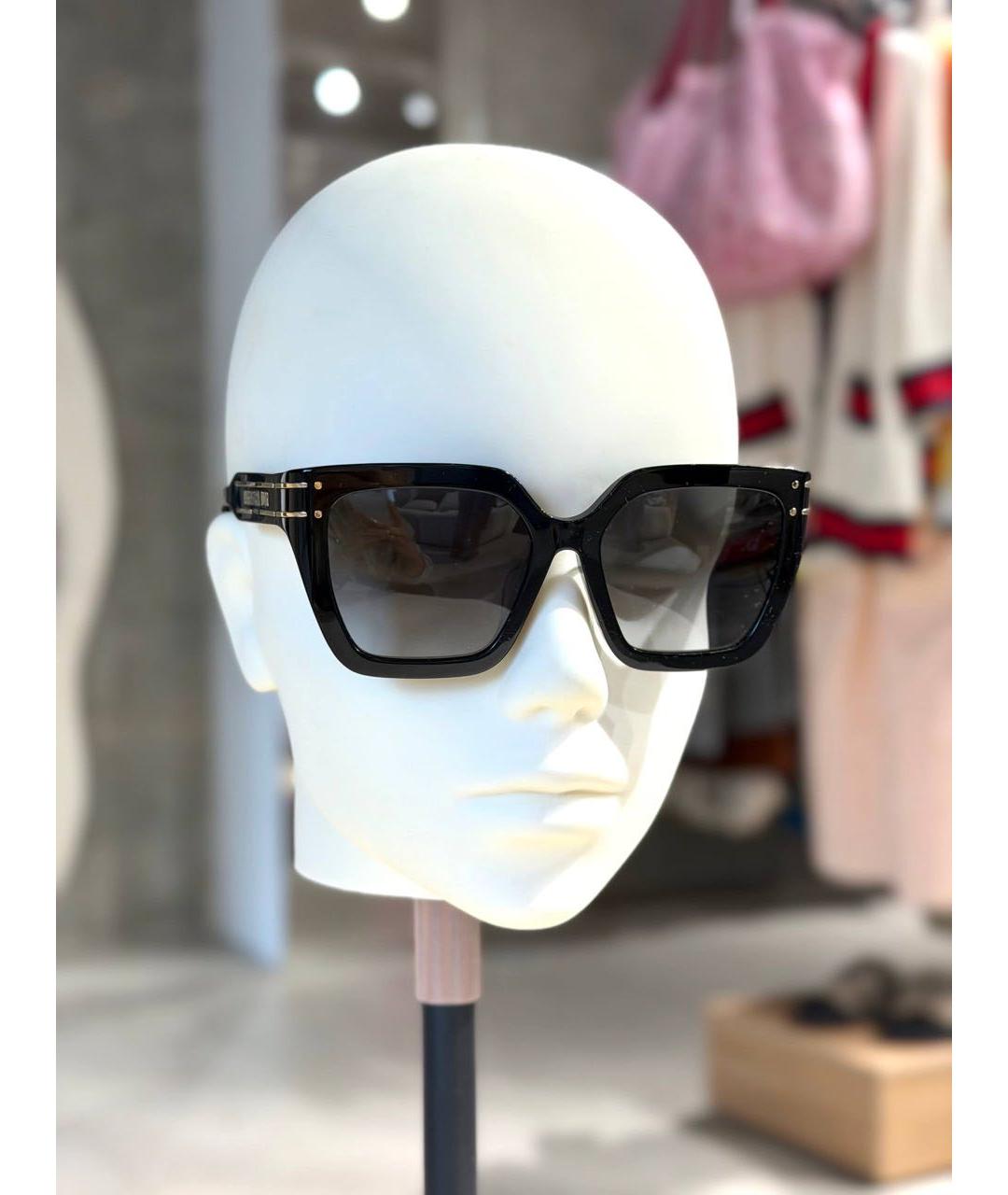 CHRISTIAN DIOR Черные пластиковые солнцезащитные очки, фото 3