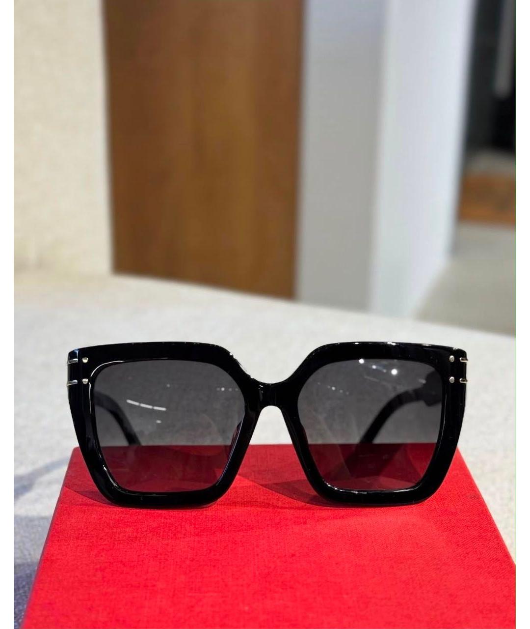 CHRISTIAN DIOR Черные пластиковые солнцезащитные очки, фото 4