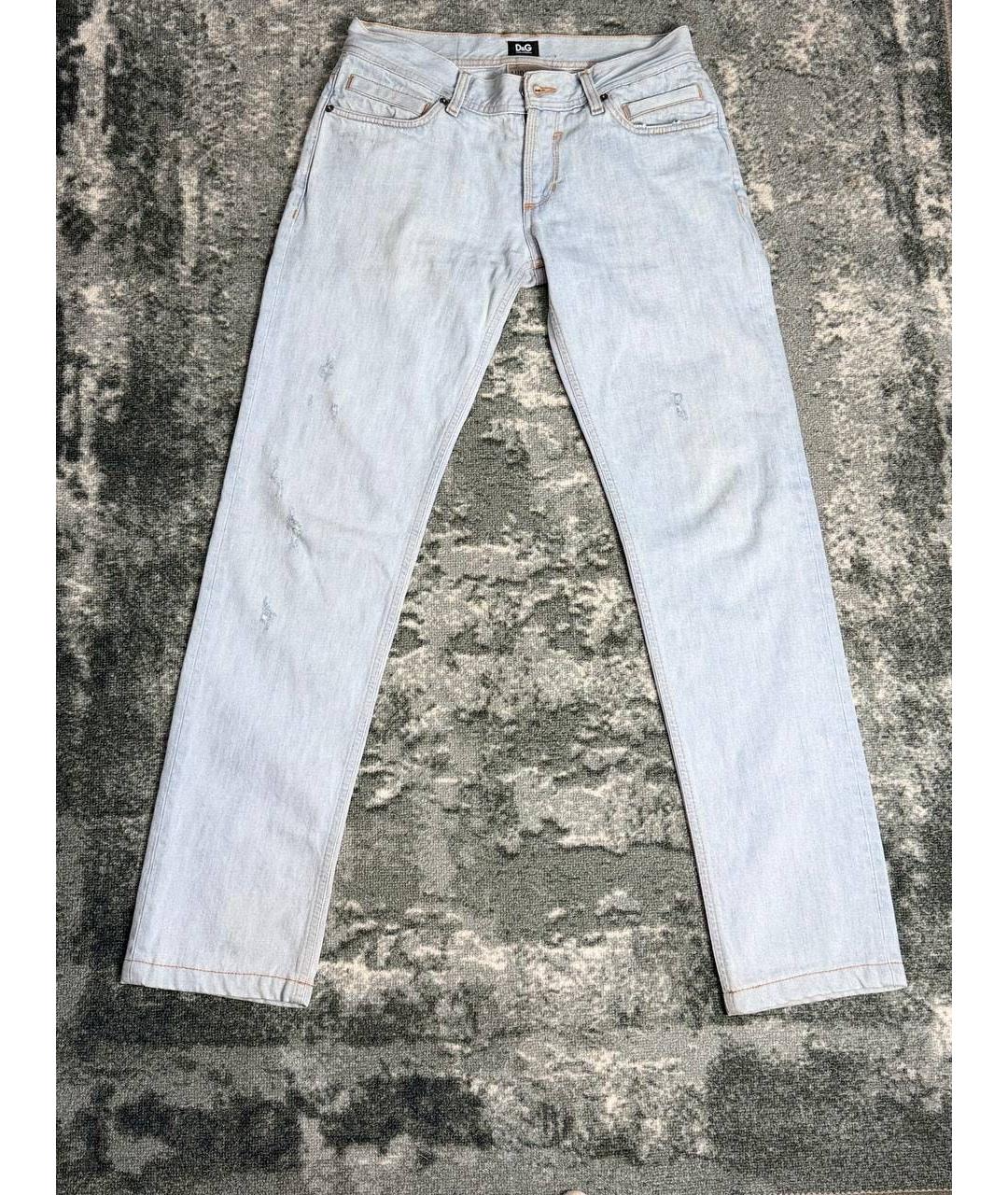 DOLCE&GABBANA Голубые прямые джинсы, фото 7