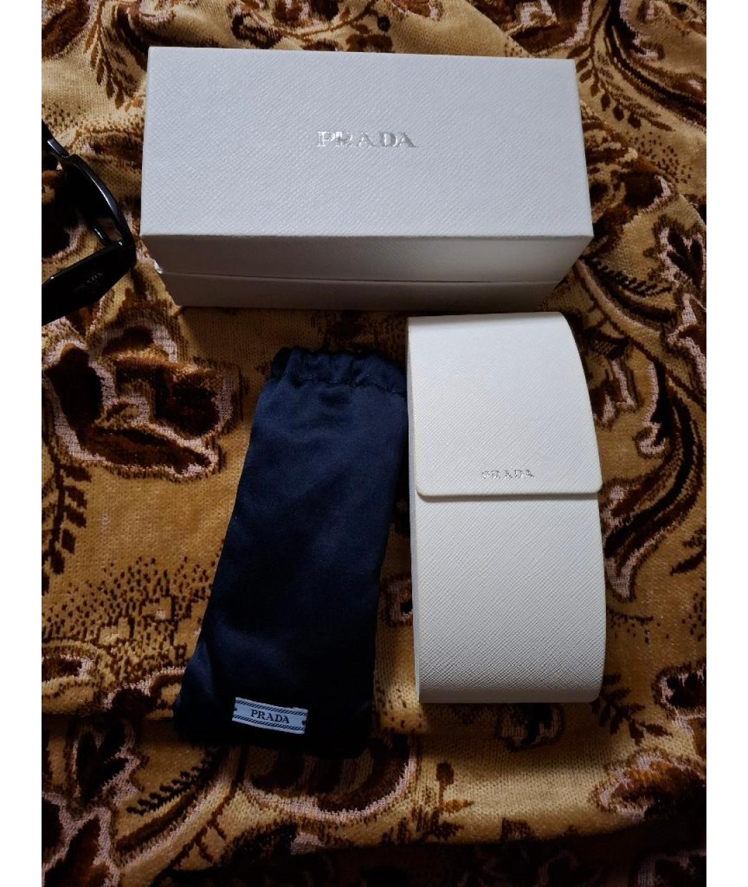 PRADA Черные солнцезащитные очки из рога буйвола, фото 5