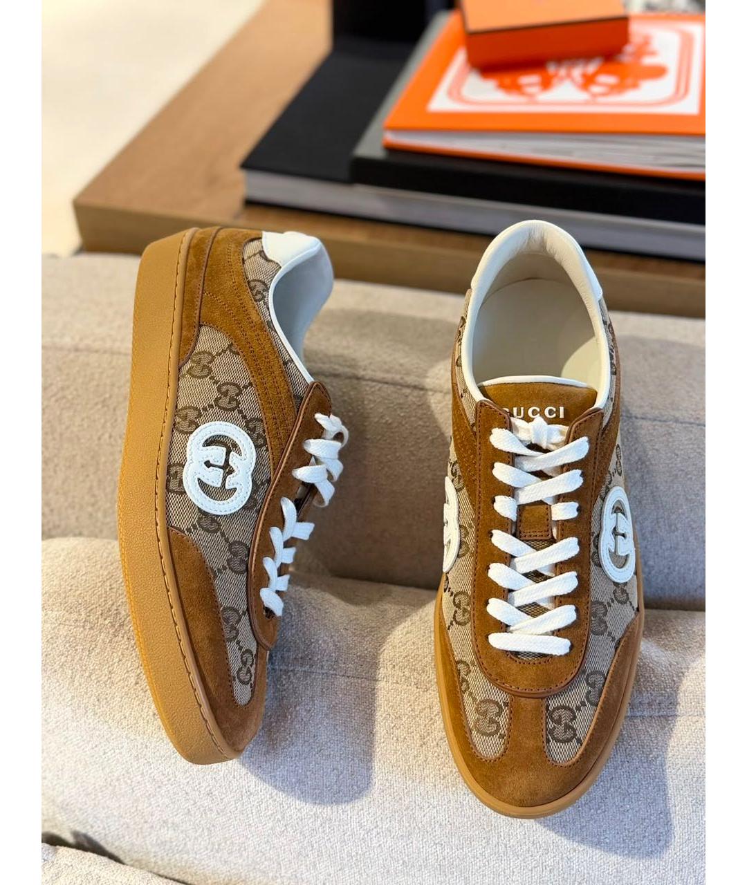 GUCCI Бежевые кеды, фото 3