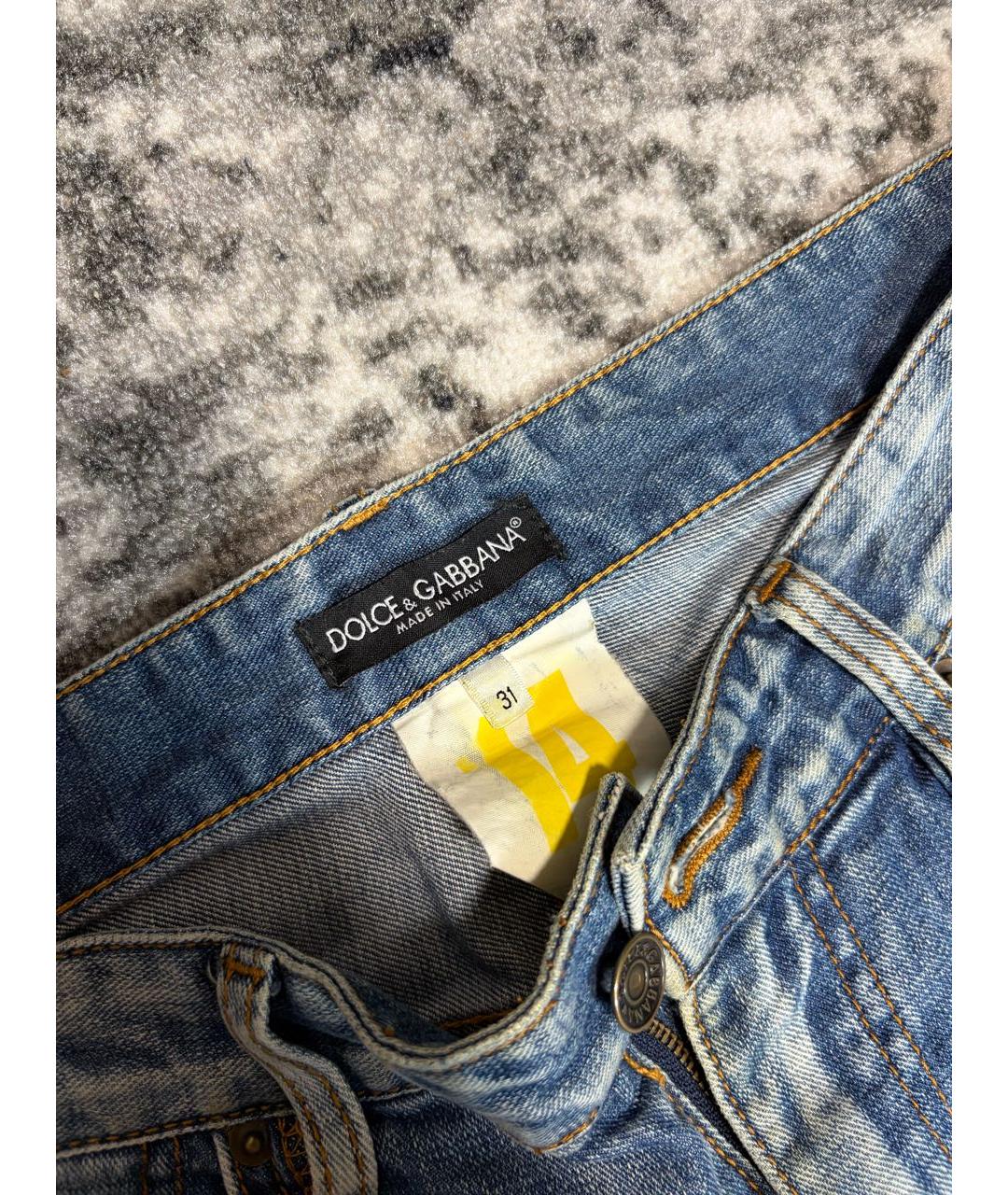 DOLCE&GABBANA Синие прямые джинсы, фото 6