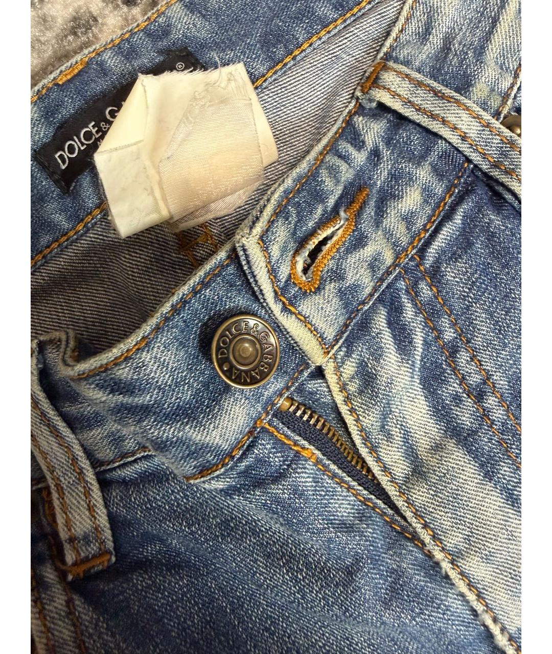 DOLCE&GABBANA Синие прямые джинсы, фото 3