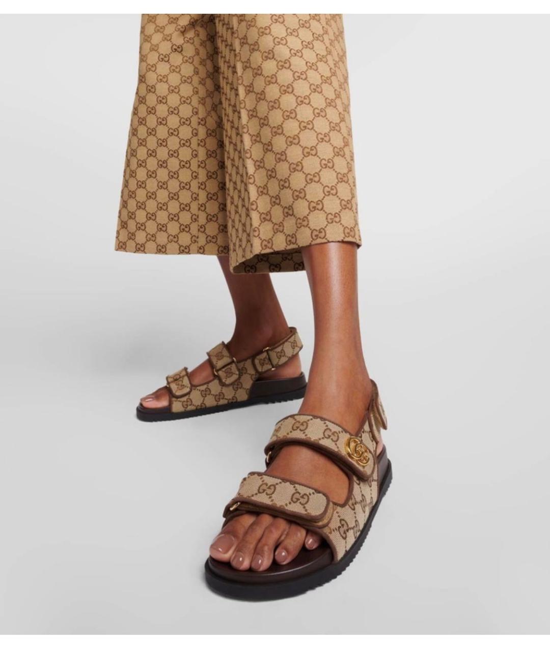 GUCCI Коричневые кожаные сандалии, фото 8