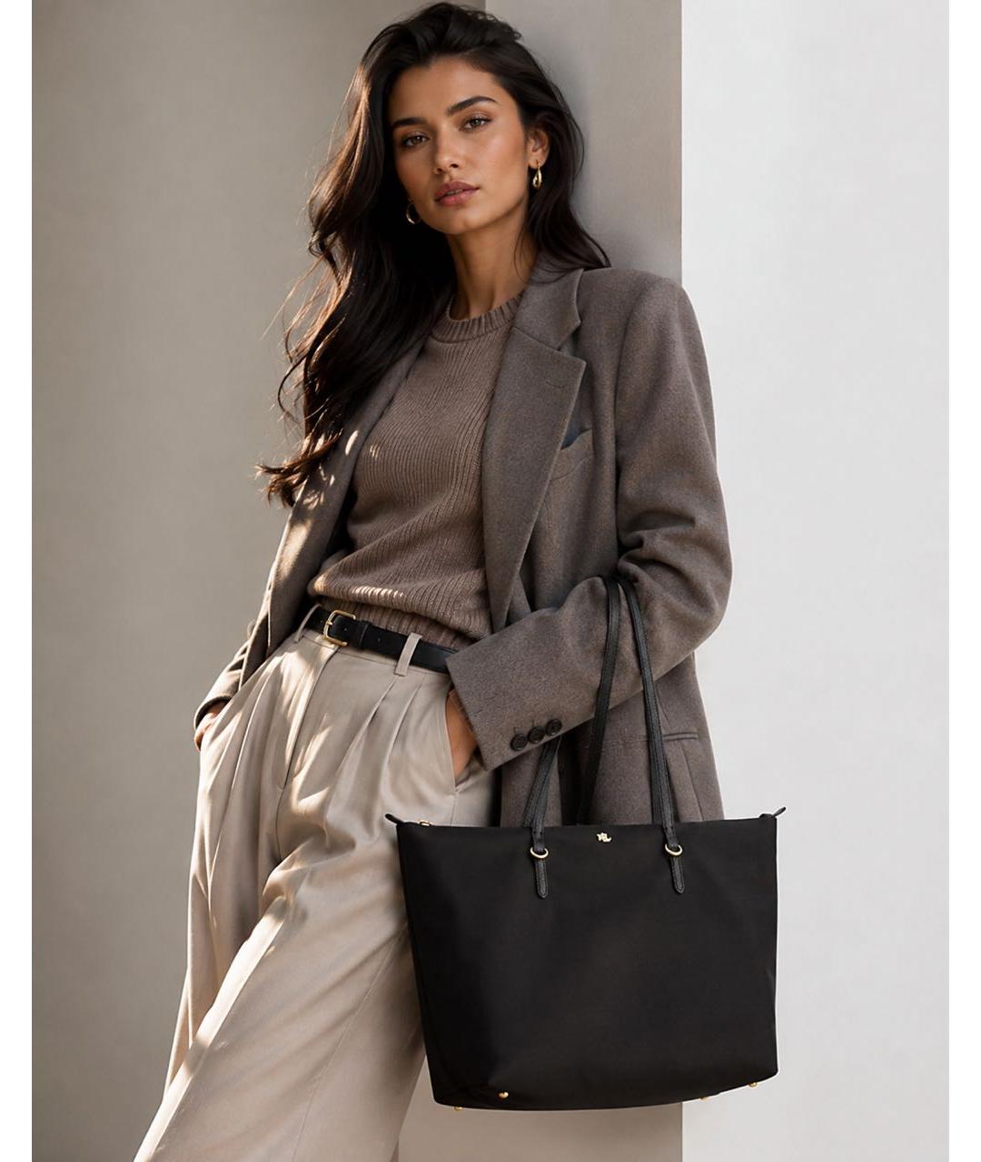 RALPH LAUREN Черная сумка тоут, фото 4