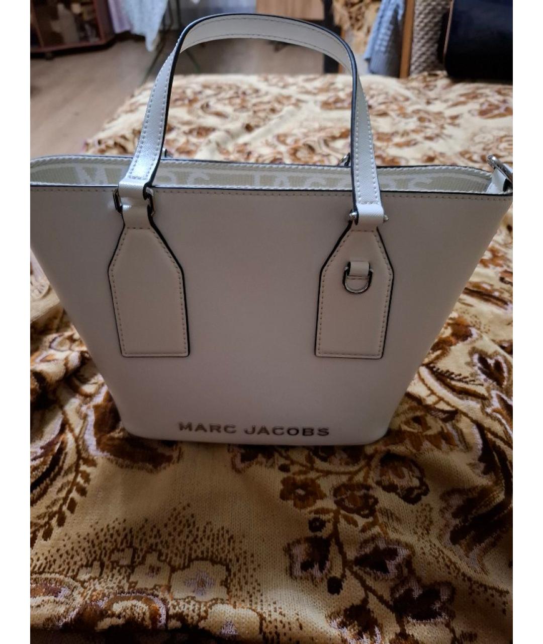 MARC JACOBS Белая кожаная сумка с короткими ручками, фото 8