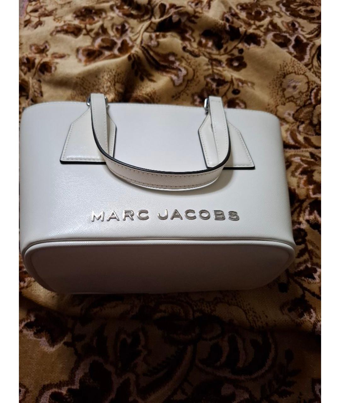 MARC JACOBS Белая кожаная сумка с короткими ручками, фото 5
