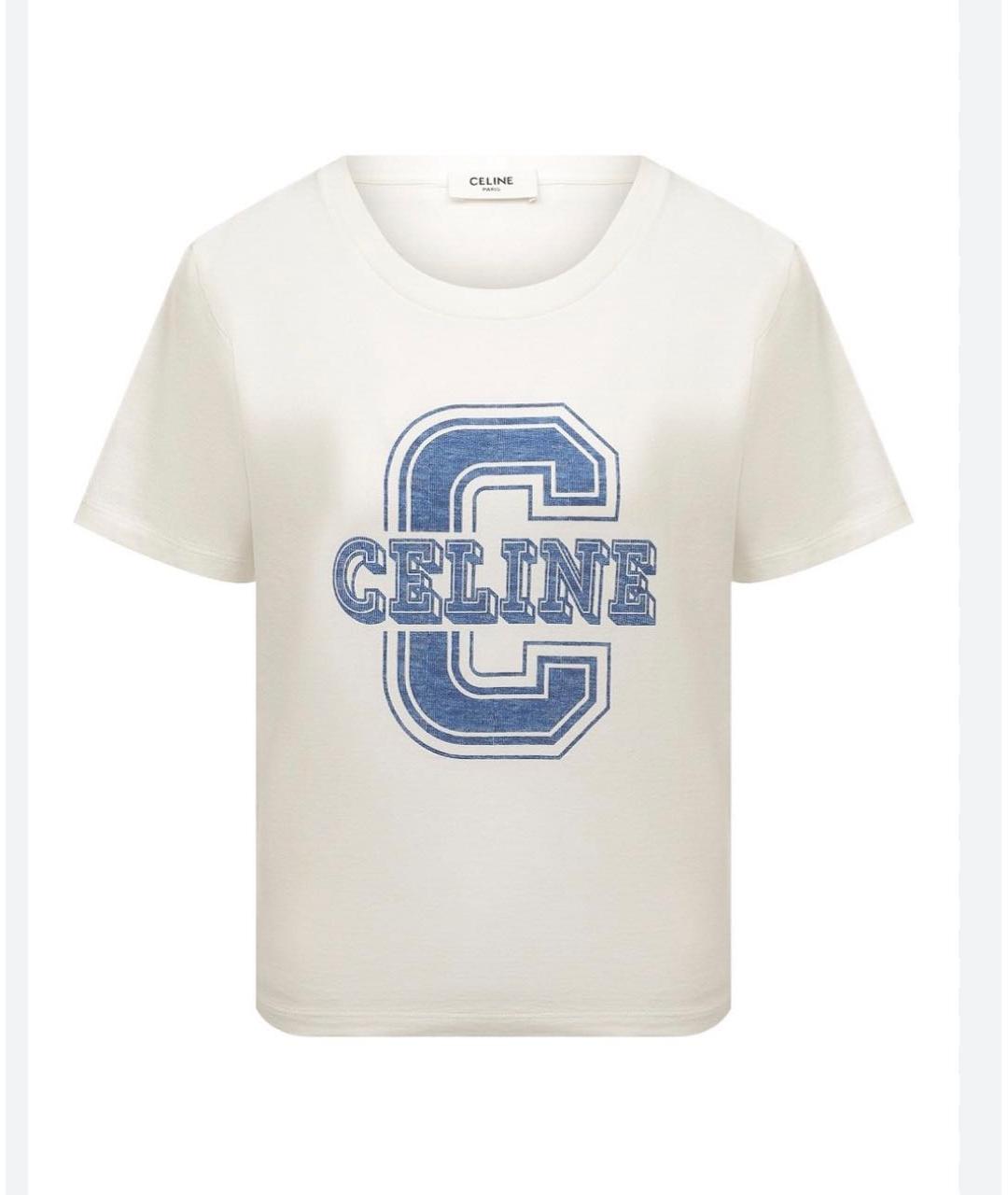 CELINE Белая футболка, фото 4