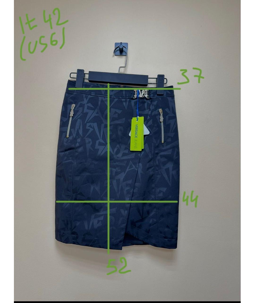 VERSACE JEANS COUTURE Черная полиэстеровая юбка мини, фото 5