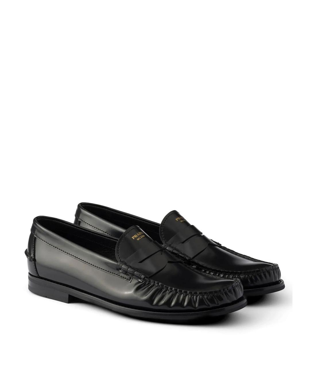 PRADA Черные кожаные лоферы, фото 3