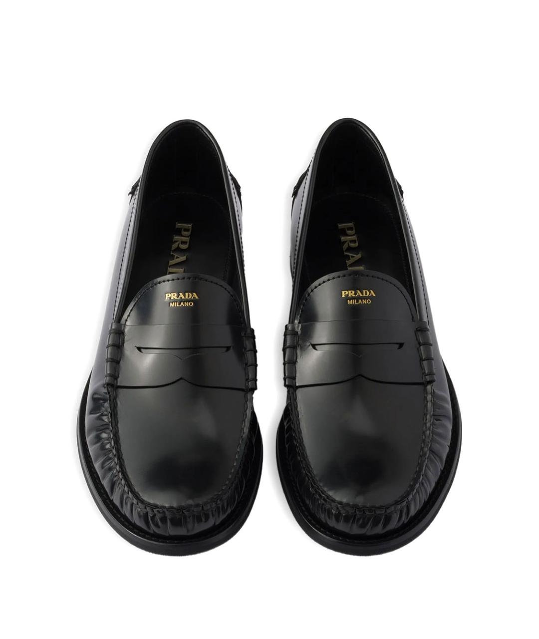 PRADA Черные кожаные лоферы, фото 4