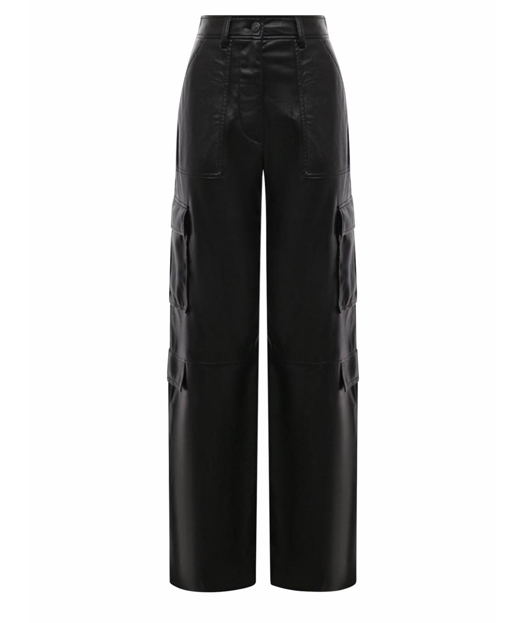 MSGM Черные полиэстеровые прямые брюки, фото 1