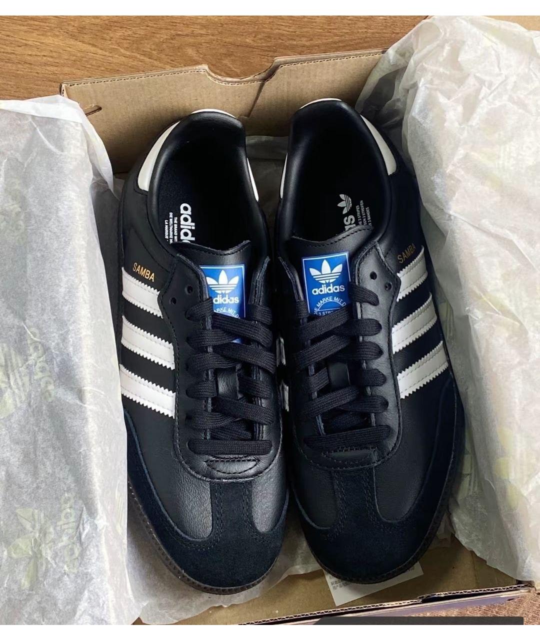 ADIDAS Черные кожаные кеды, фото 2