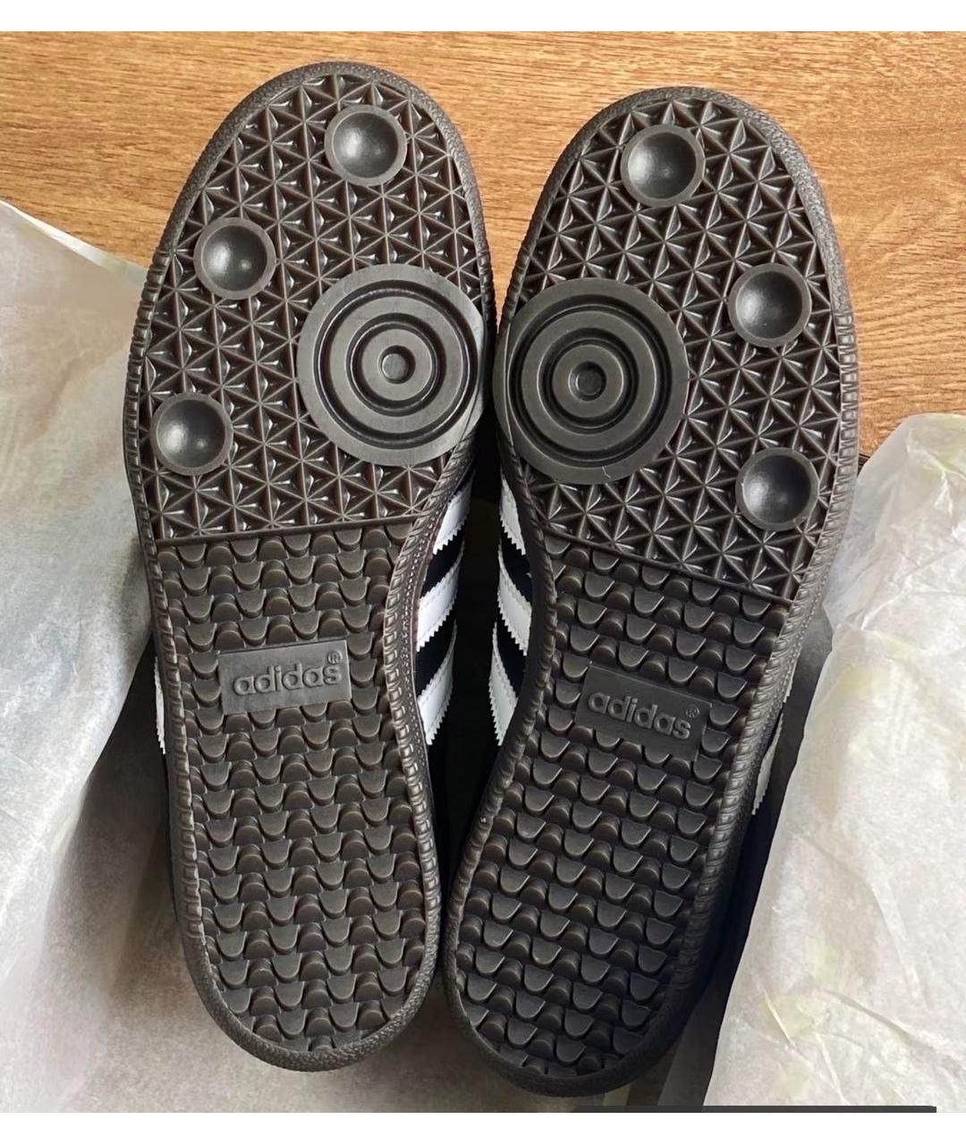 ADIDAS Черные кожаные кеды, фото 3