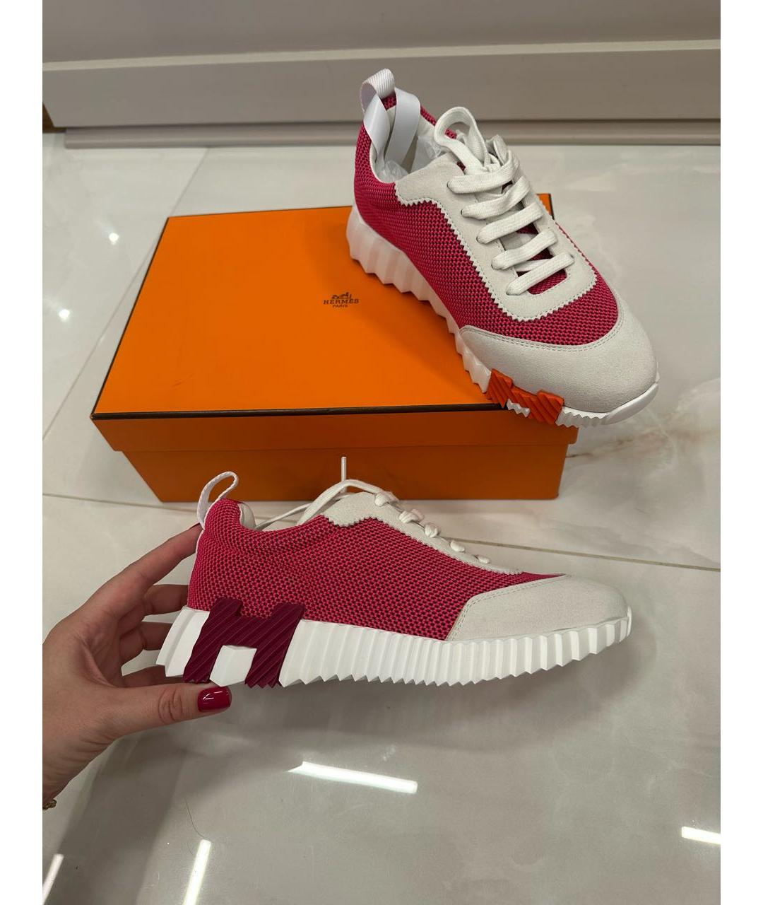 HERMES Розовые кроссовки, фото 9