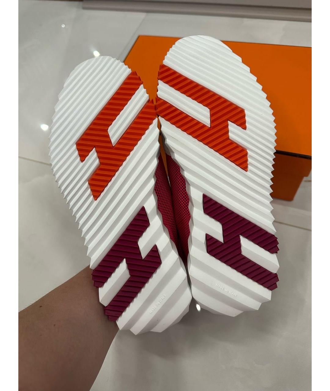 HERMES Розовые кроссовки, фото 5
