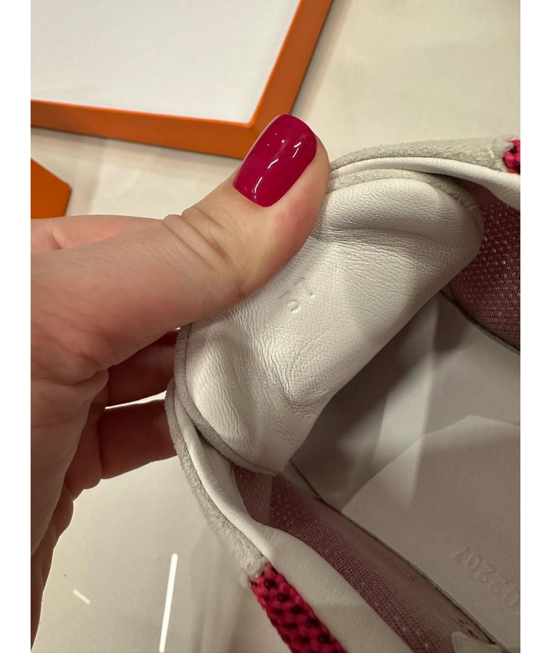 HERMES Розовые кроссовки, фото 8