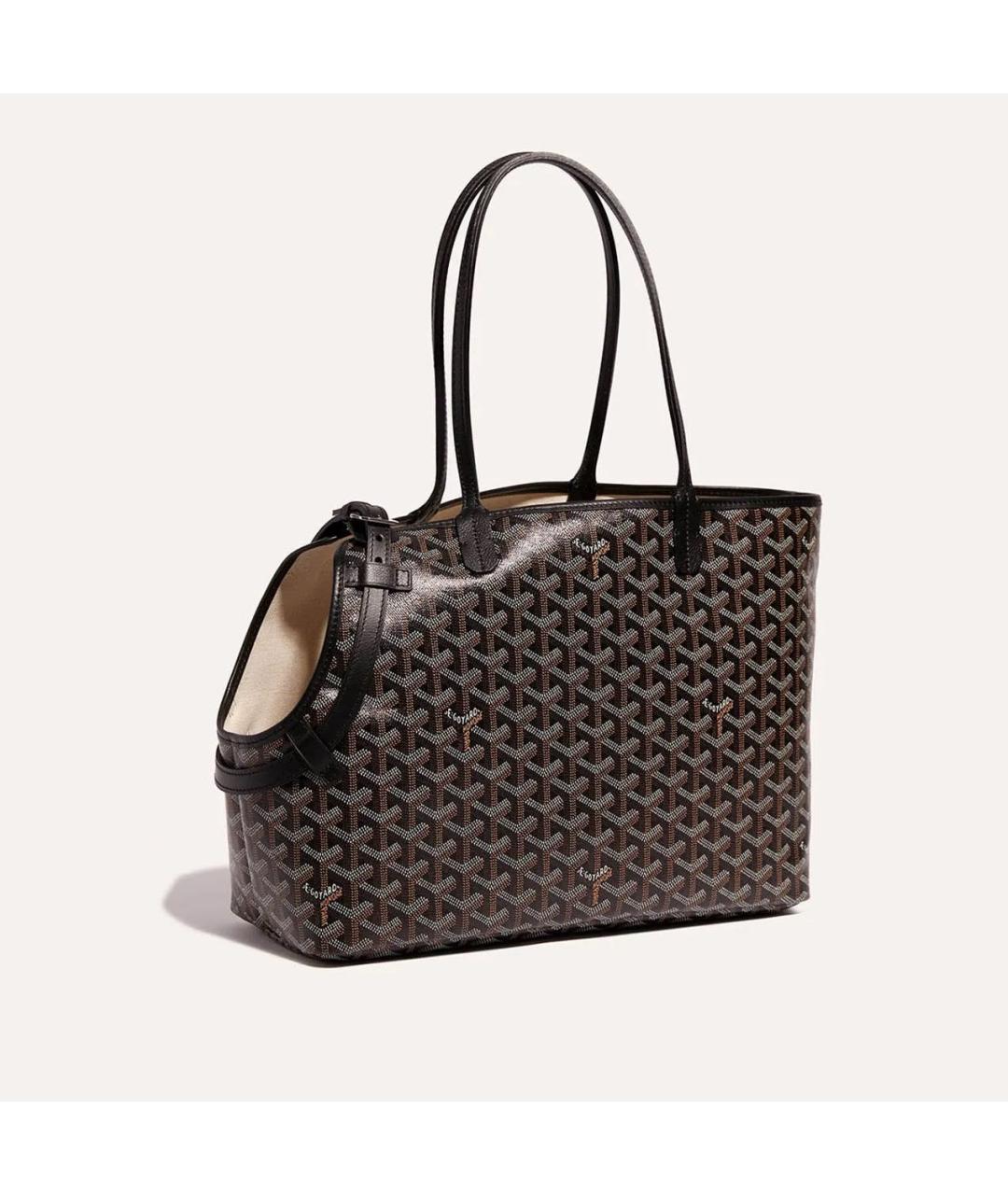 GOYARD Черная сумка тоут из канвы, фото 4